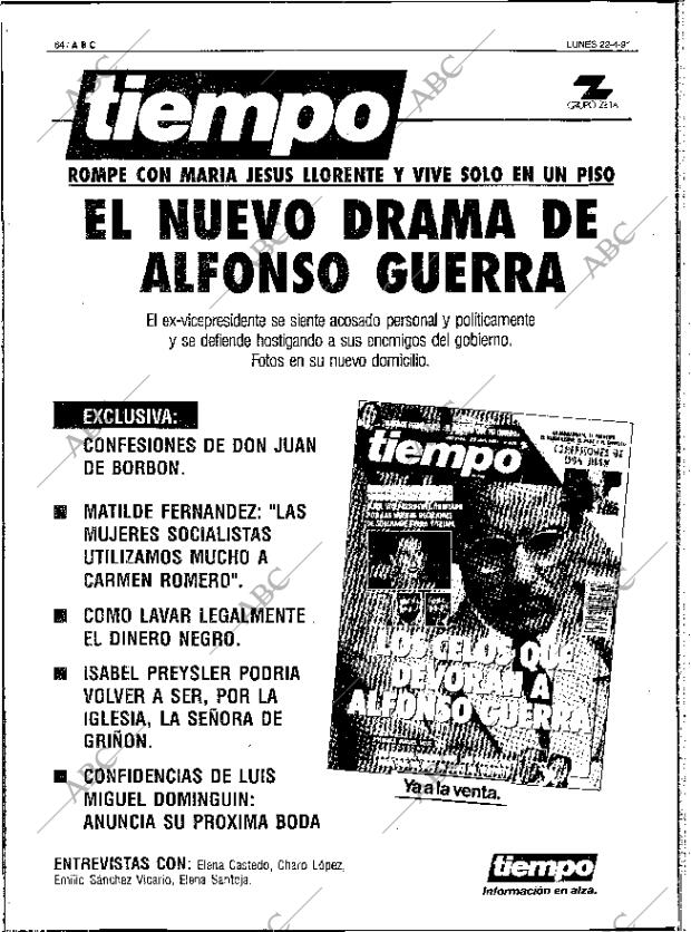 ABC SEVILLA 22-04-1991 página 64