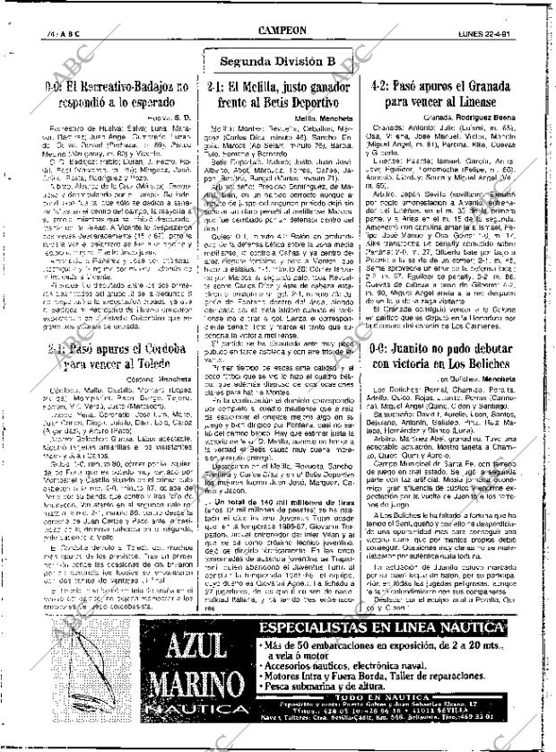 ABC SEVILLA 22-04-1991 página 74