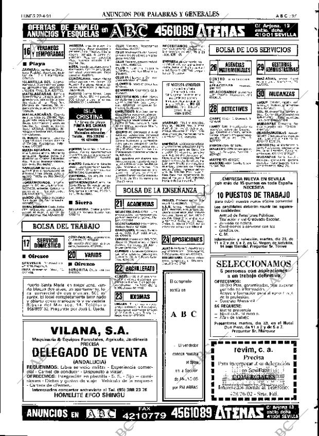 ABC SEVILLA 22-04-1991 página 97