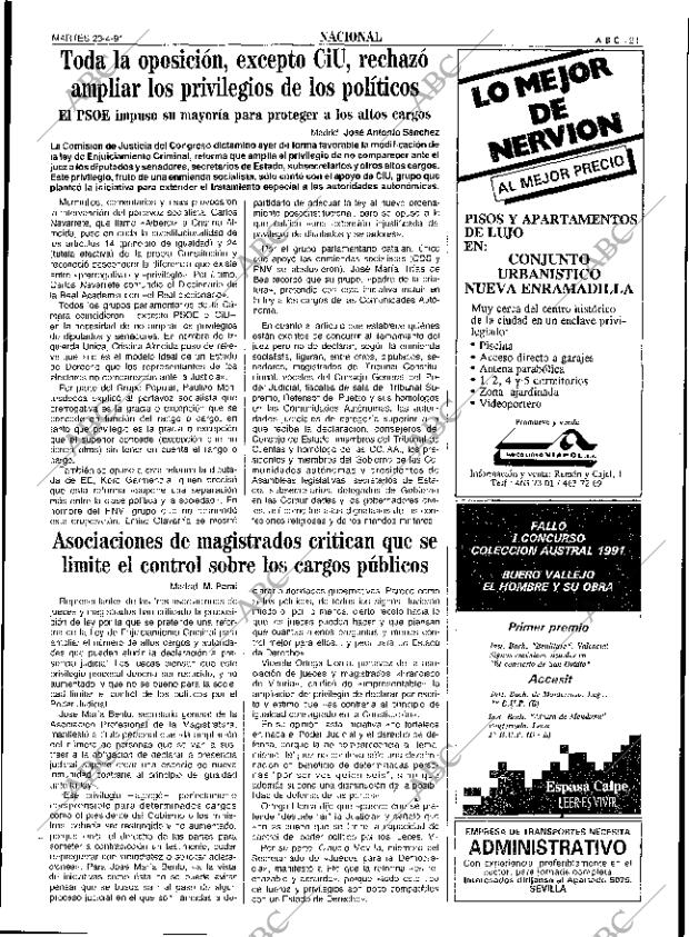 ABC SEVILLA 23-04-1991 página 21