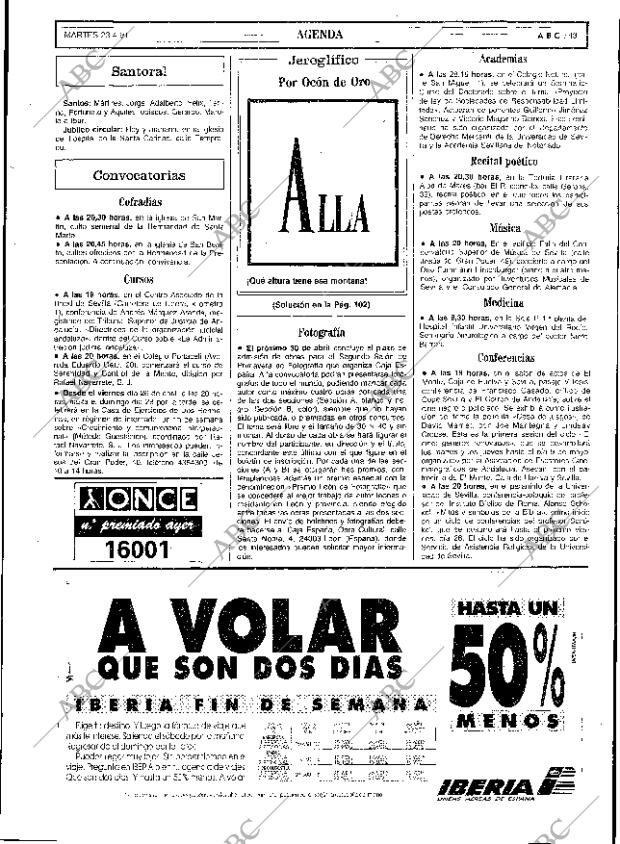 ABC SEVILLA 23-04-1991 página 43