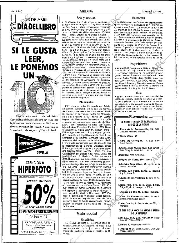 ABC SEVILLA 23-04-1991 página 44