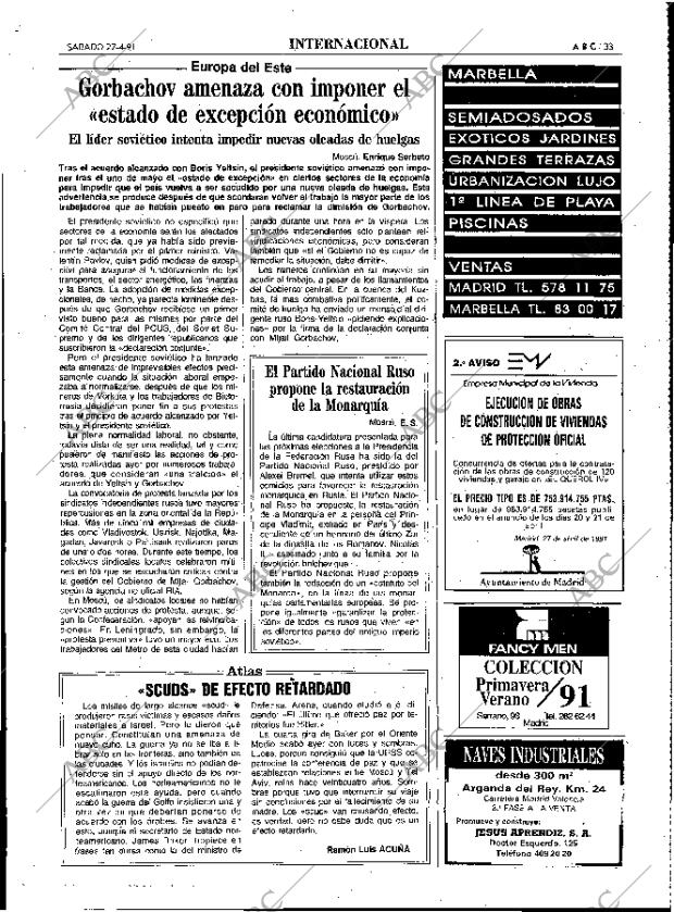 ABC MADRID 27-04-1991 página 33