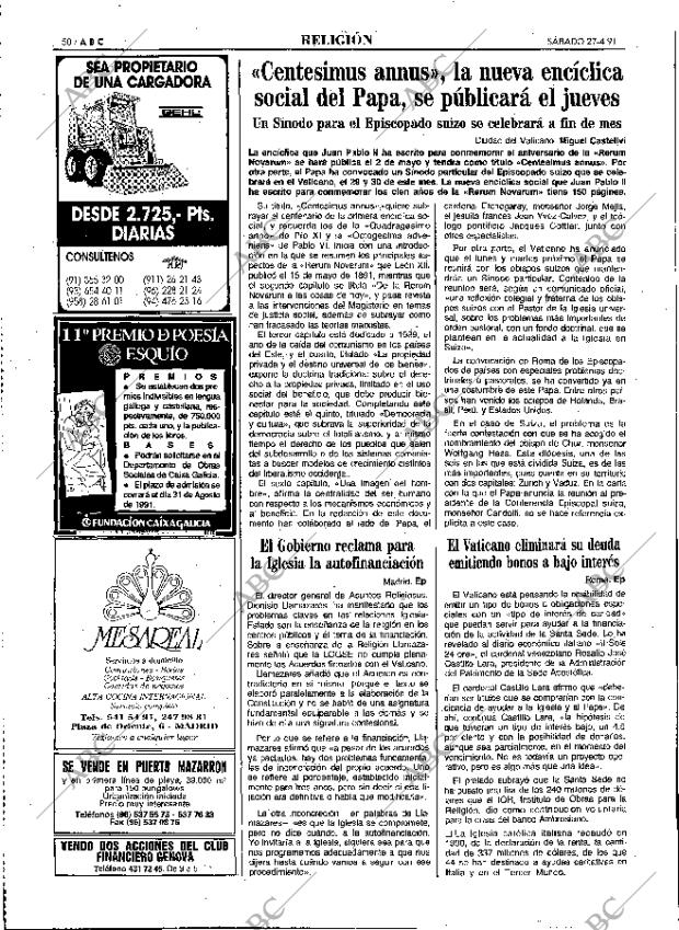 ABC MADRID 27-04-1991 página 50