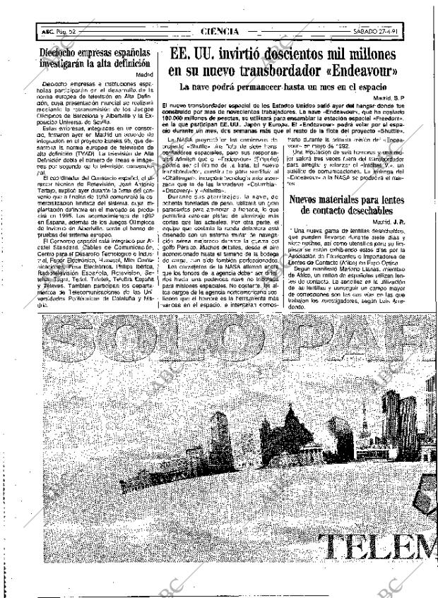 ABC MADRID 27-04-1991 página 52