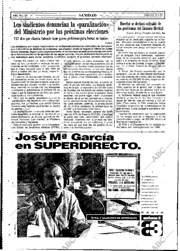 ABC MADRID 27-04-1991 página 86