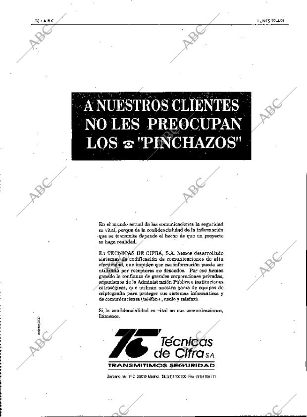 ABC MADRID 29-04-1991 página 28