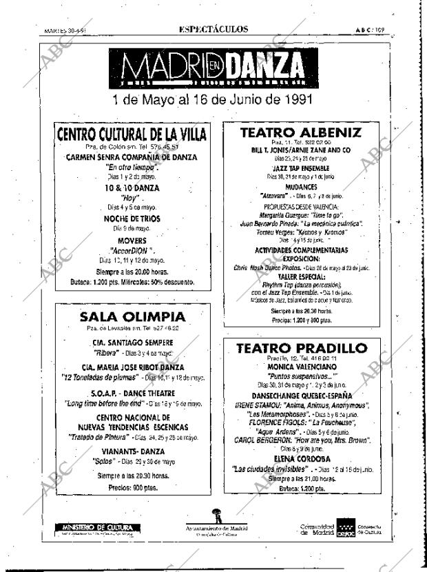 ABC MADRID 30-04-1991 página 109