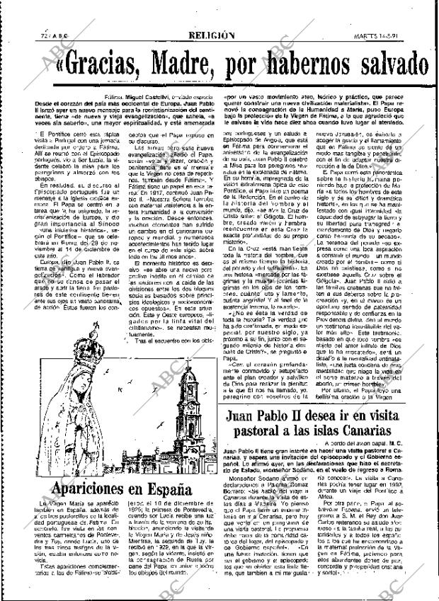 ABC MADRID 14-05-1991 página 72