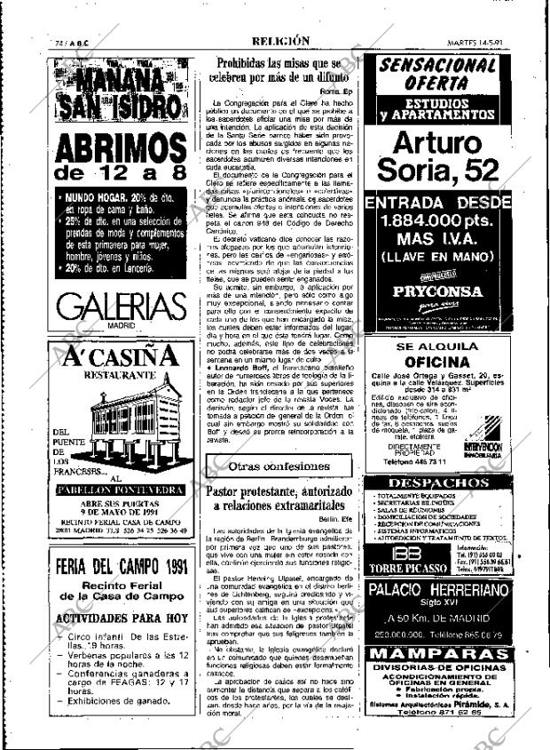 ABC MADRID 14-05-1991 página 74