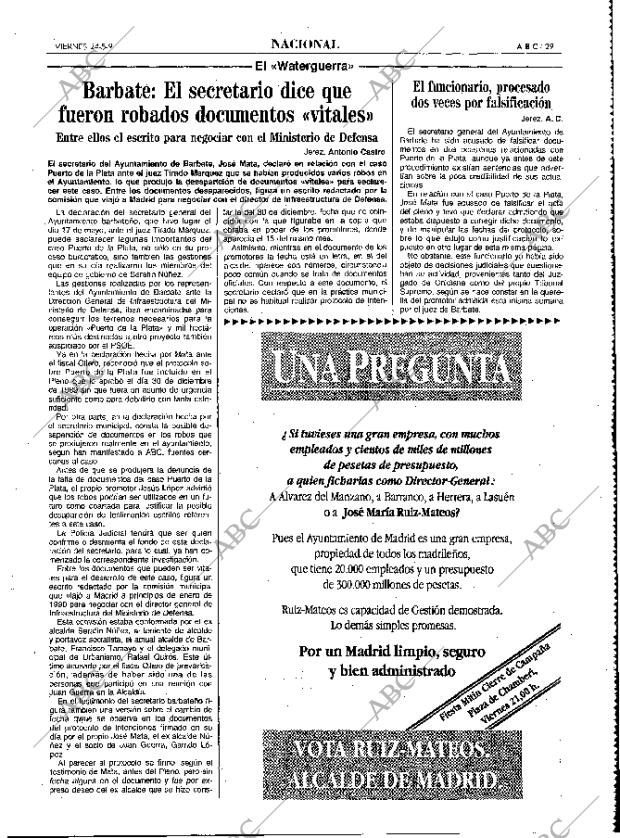 ABC MADRID 24-05-1991 página 29