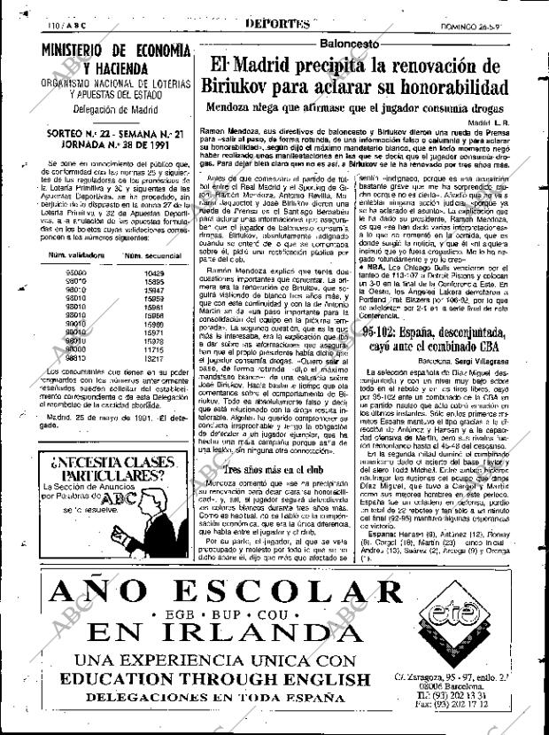 ABC MADRID 26-05-1991 página 110