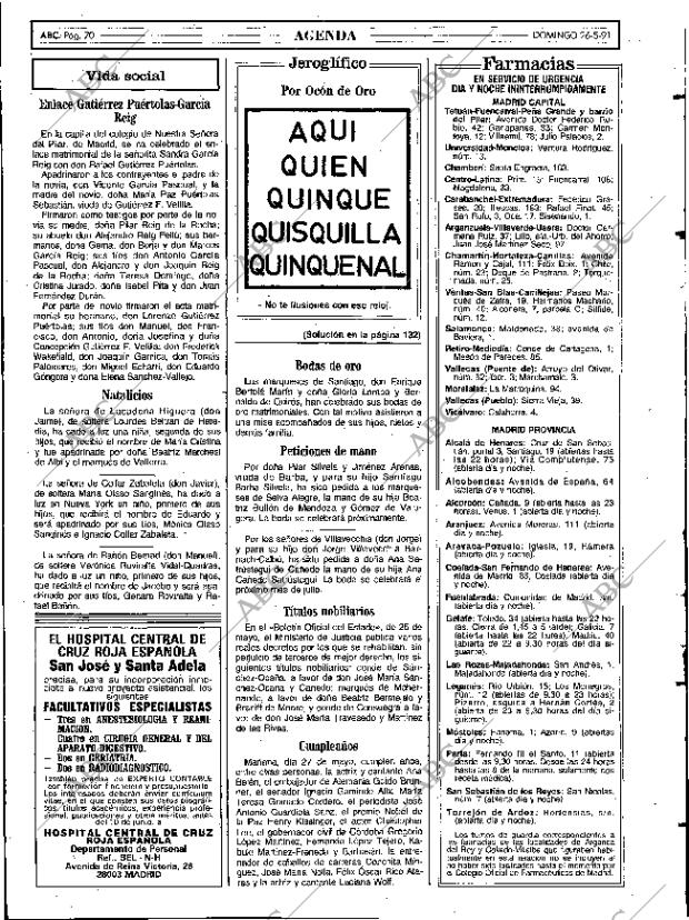 ABC MADRID 26-05-1991 página 70