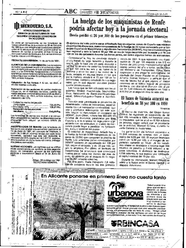ABC MADRID 26-05-1991 página 92