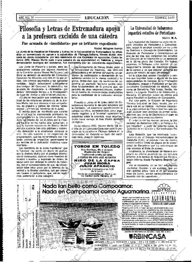 ABC MADRID 02-06-1991 página 74