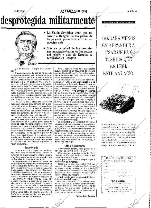 ABC MADRID 17-06-1991 página 43