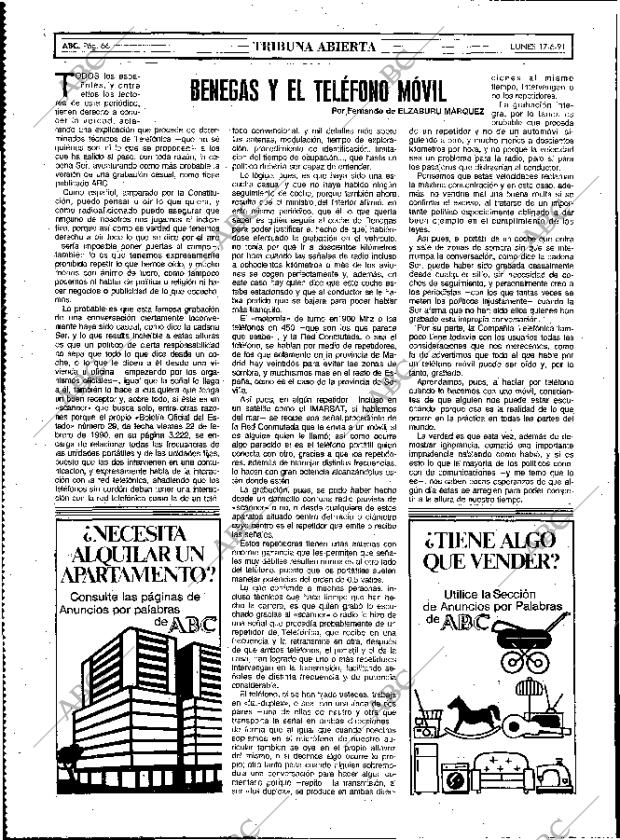 ABC MADRID 17-06-1991 página 66