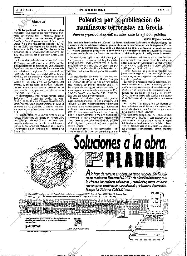 ABC MADRID 17-06-1991 página 69