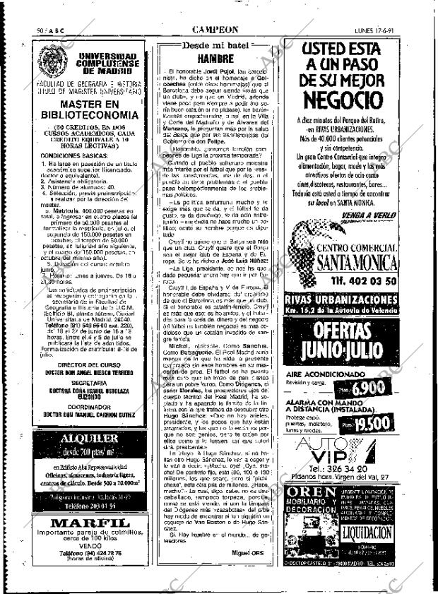 ABC MADRID 17-06-1991 página 90