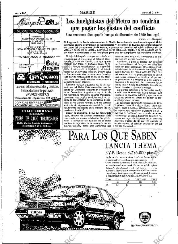 ABC MADRID 21-06-1991 página 40