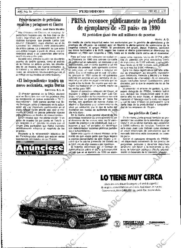 ABC MADRID 21-06-1991 página 54