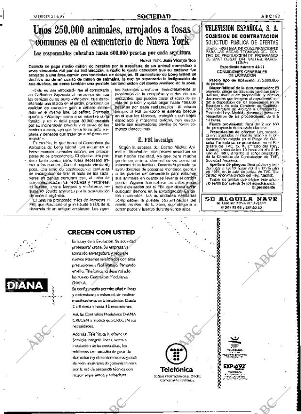 ABC MADRID 21-06-1991 página 83