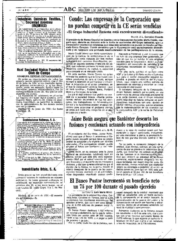 ABC MADRID 22-06-1991 página 74