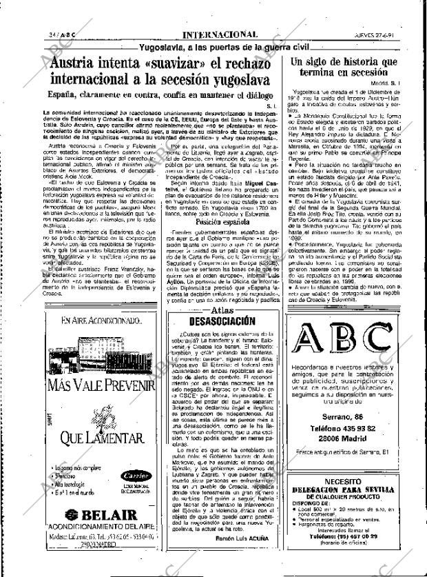 ABC MADRID 27-06-1991 página 34