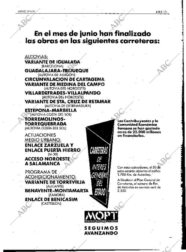 ABC MADRID 27-06-1991 página 75