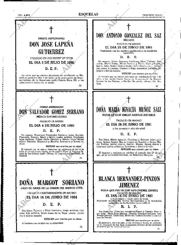 ABC MADRID 30-06-1991 página 130