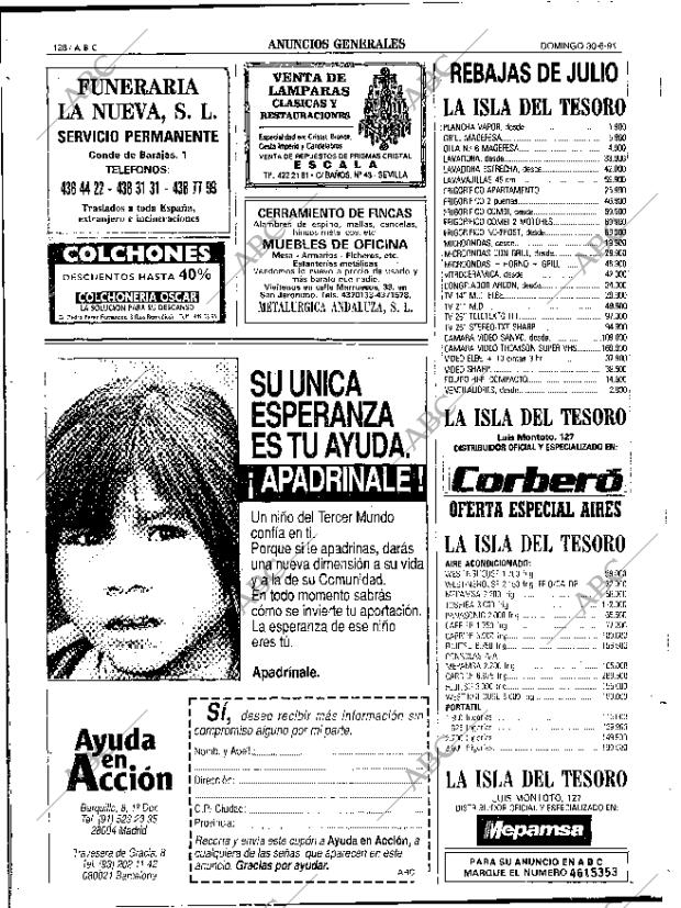 ABC SEVILLA 30-06-1991 página 128