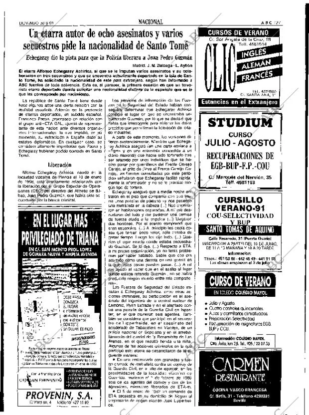 ABC SEVILLA 30-06-1991 página 27