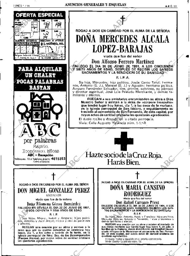 ABC SEVILLA 01-07-1991 página 93