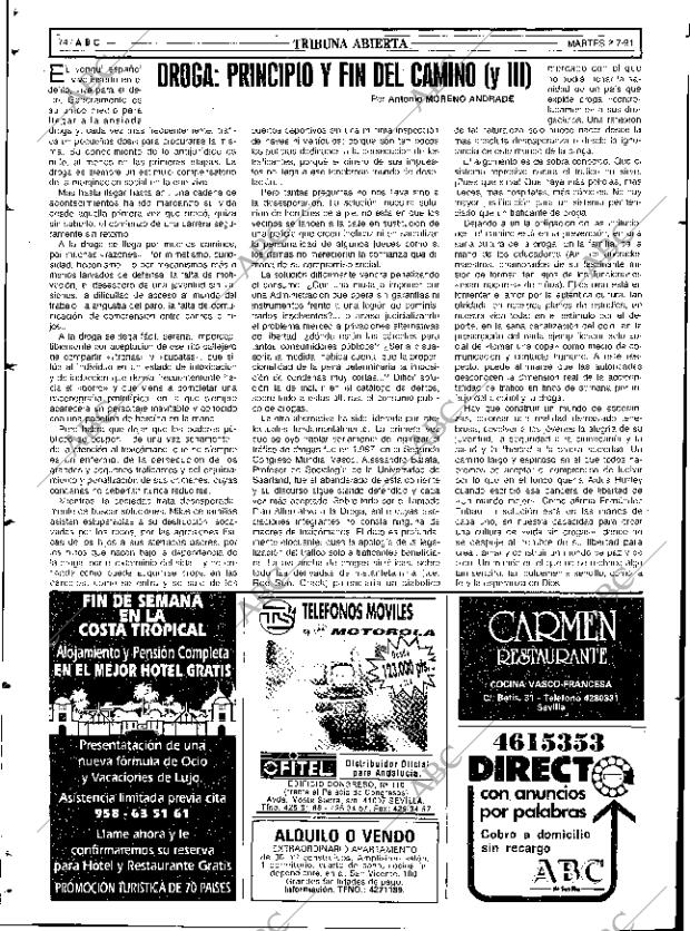 ABC SEVILLA 02-07-1991 página 74