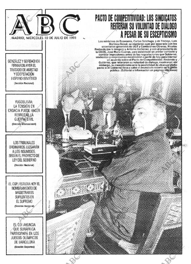 ABC MADRID 10-07-1991 página 1