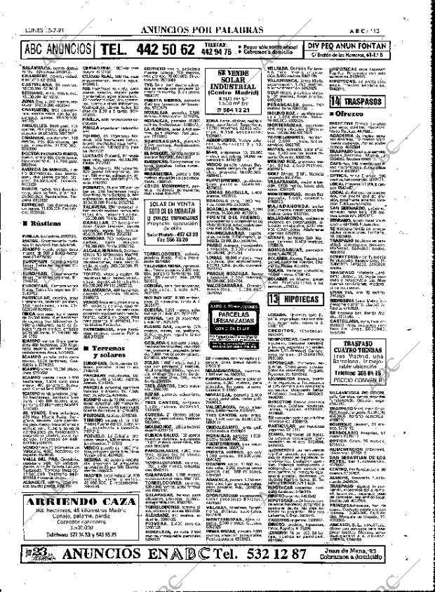 ABC MADRID 15-07-1991 página 113