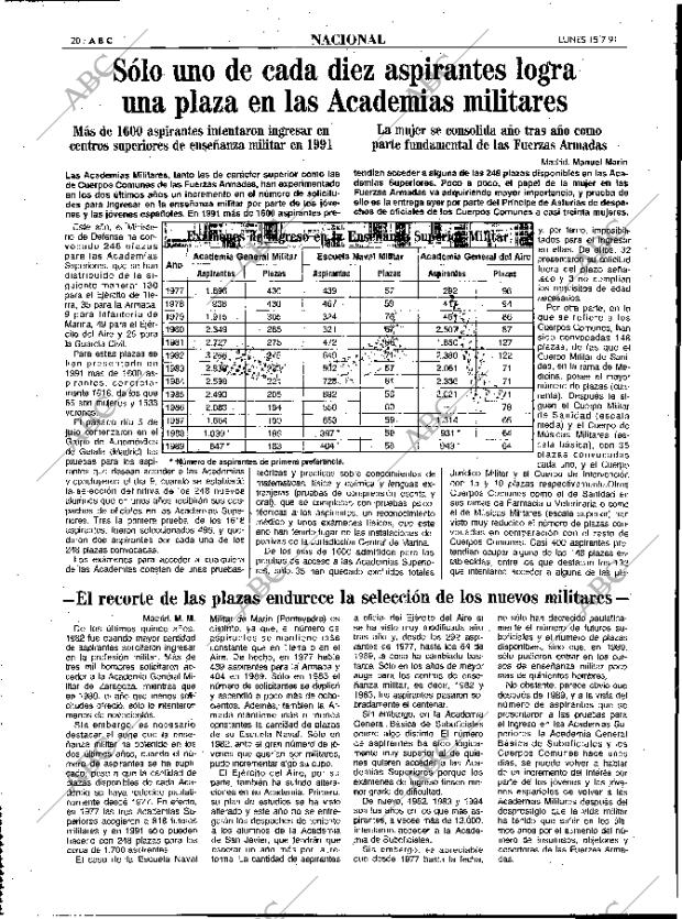 ABC MADRID 15-07-1991 página 20