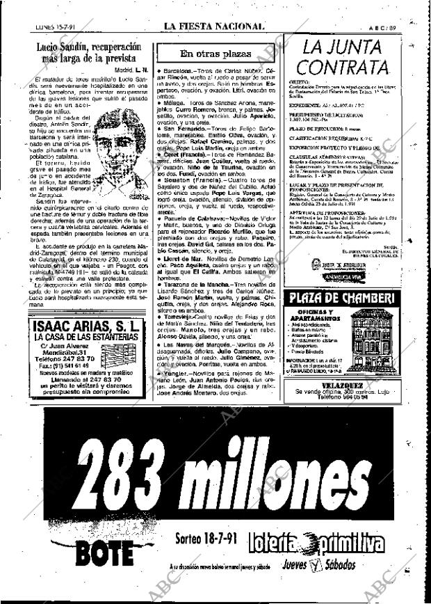 ABC MADRID 15-07-1991 página 89