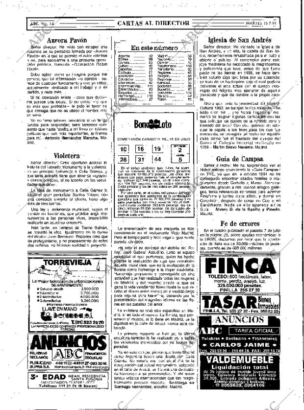 ABC MADRID 16-07-1991 página 14