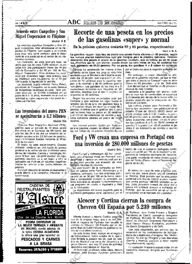 ABC MADRID 16-07-1991 página 64