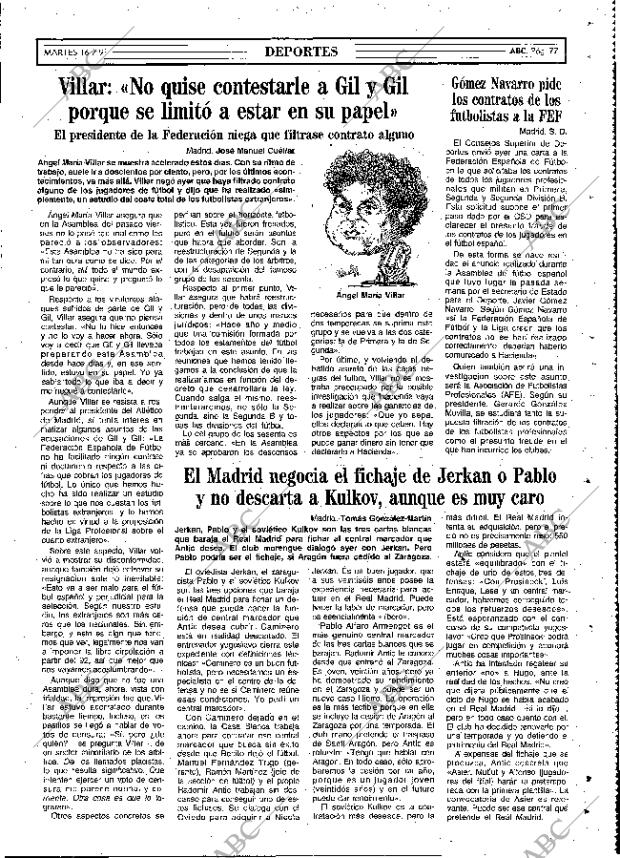 ABC MADRID 16-07-1991 página 77