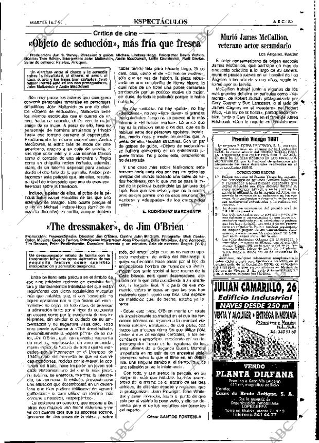 ABC MADRID 16-07-1991 página 85