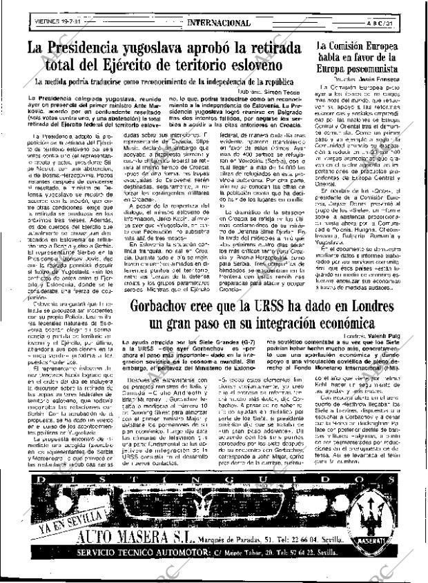 ABC SEVILLA 19-07-1991 página 31