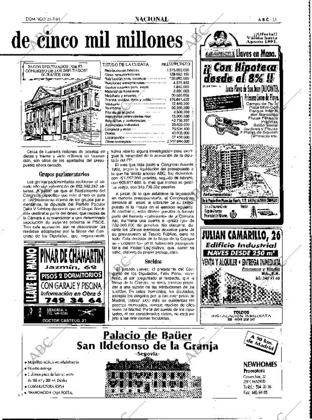 ABC MADRID 21-07-1991 página 21