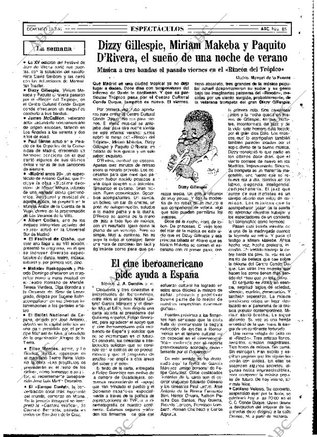 ABC MADRID 21-07-1991 página 85