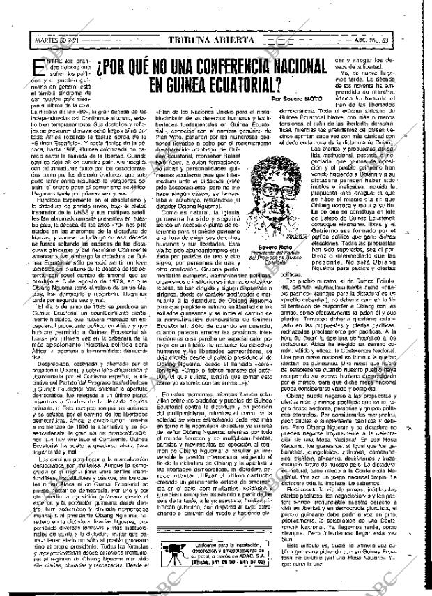 ABC MADRID 30-07-1991 página 63