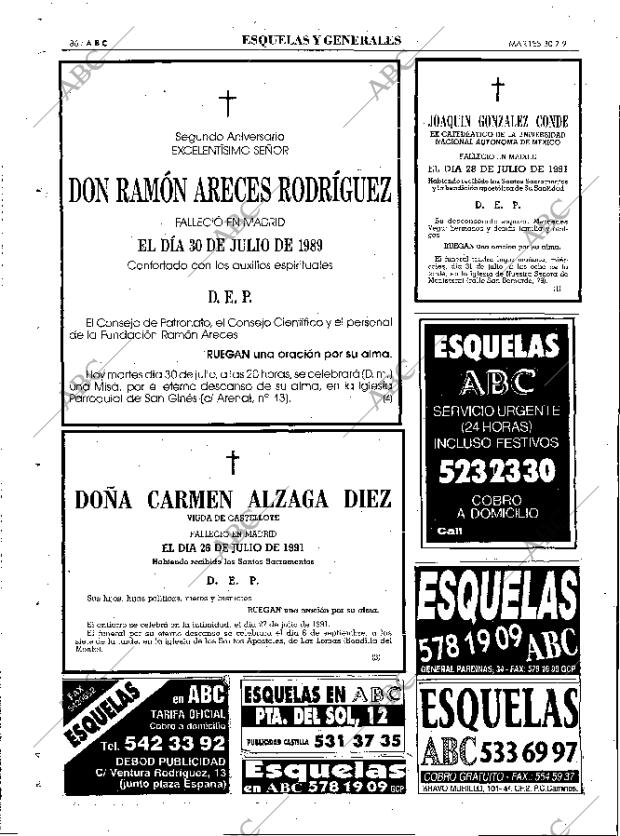 ABC MADRID 30-07-1991 página 86