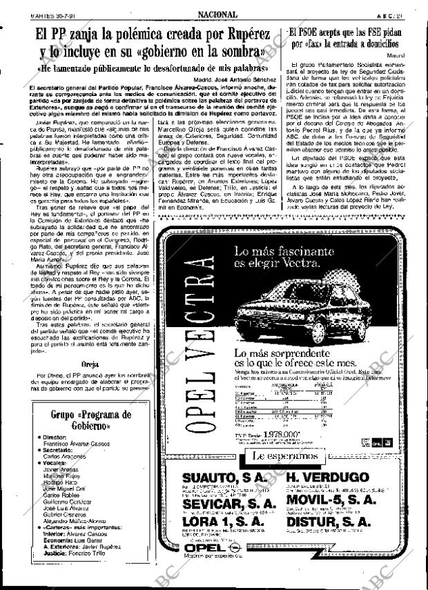 ABC SEVILLA 30-07-1991 página 21