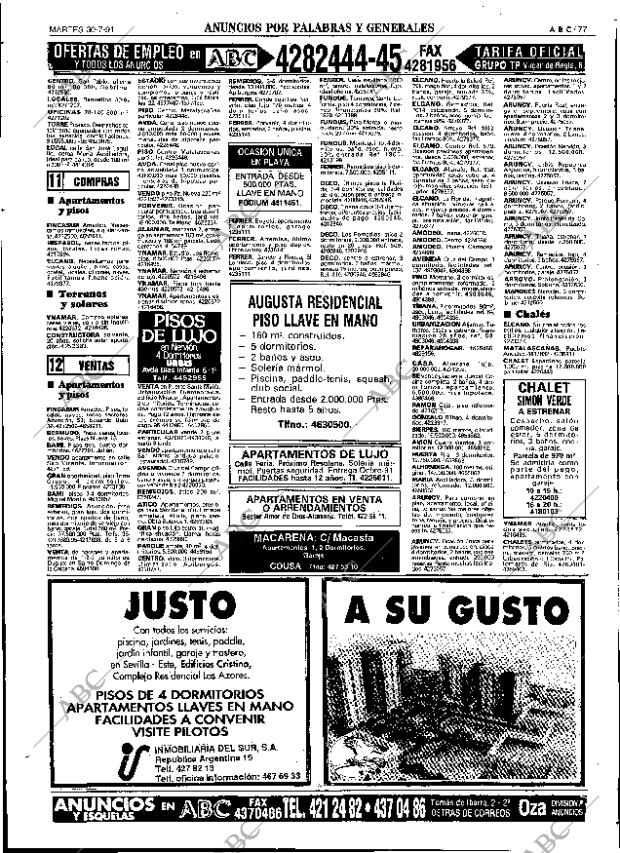 ABC SEVILLA 30-07-1991 página 77