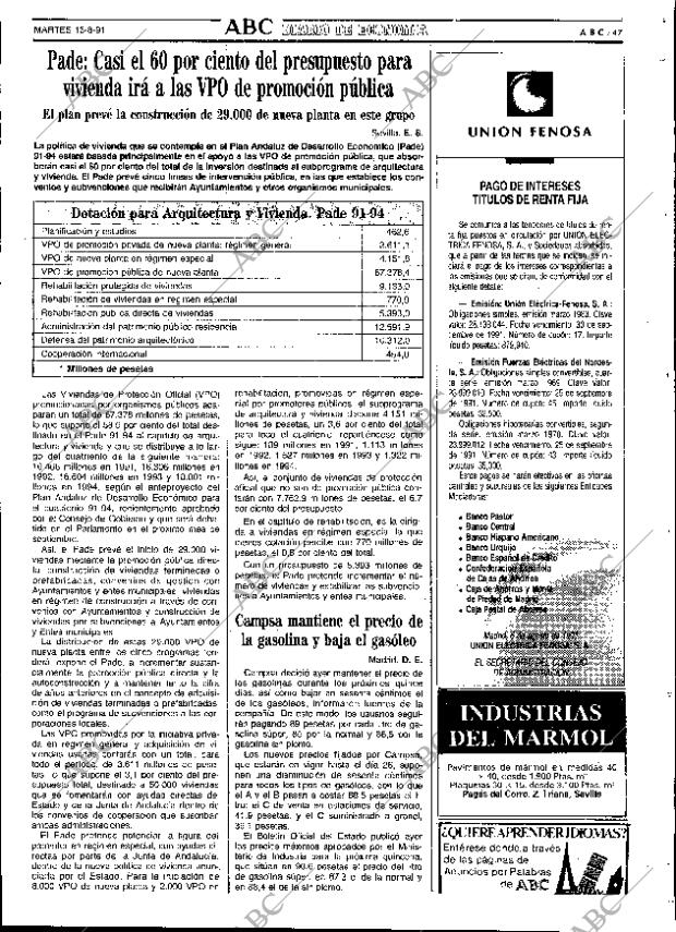 ABC SEVILLA 13-08-1991 página 47